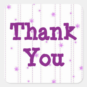 Flores Púrpuras singulares Gracias Pegatina
