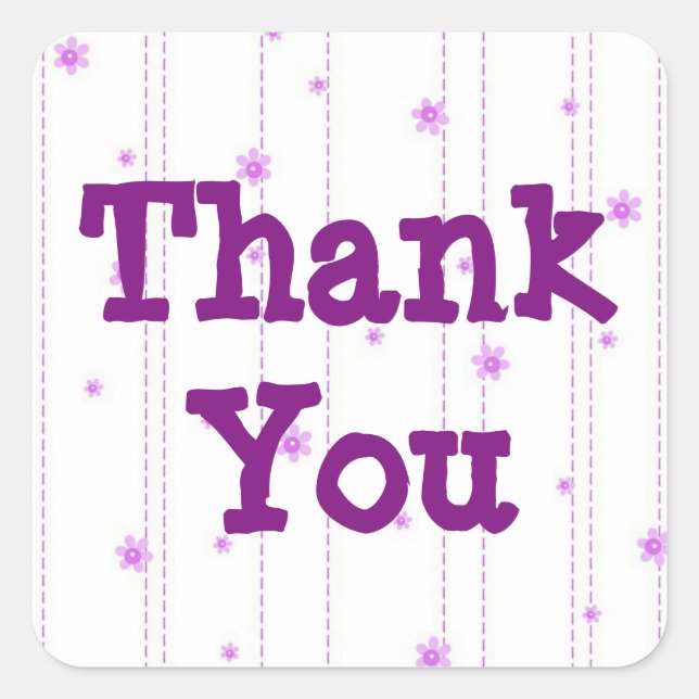 Flores Púrpuras singulares Gracias Pegatina (Anverso)