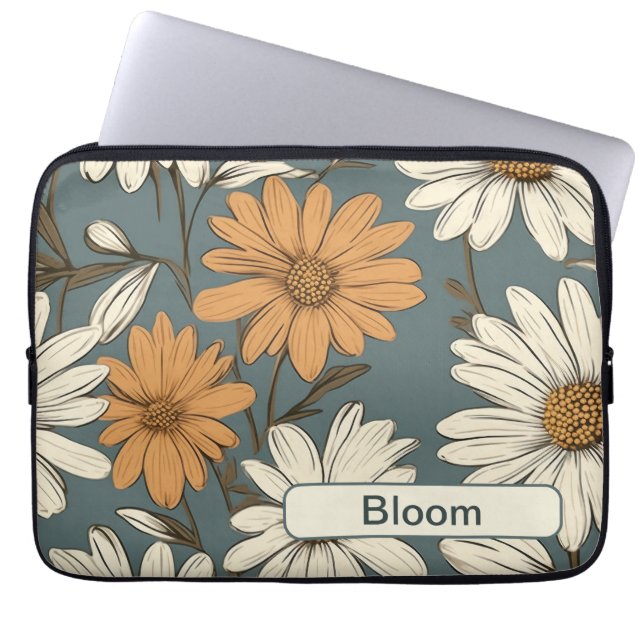 Flores retro 12 funda para portátil (Frente)