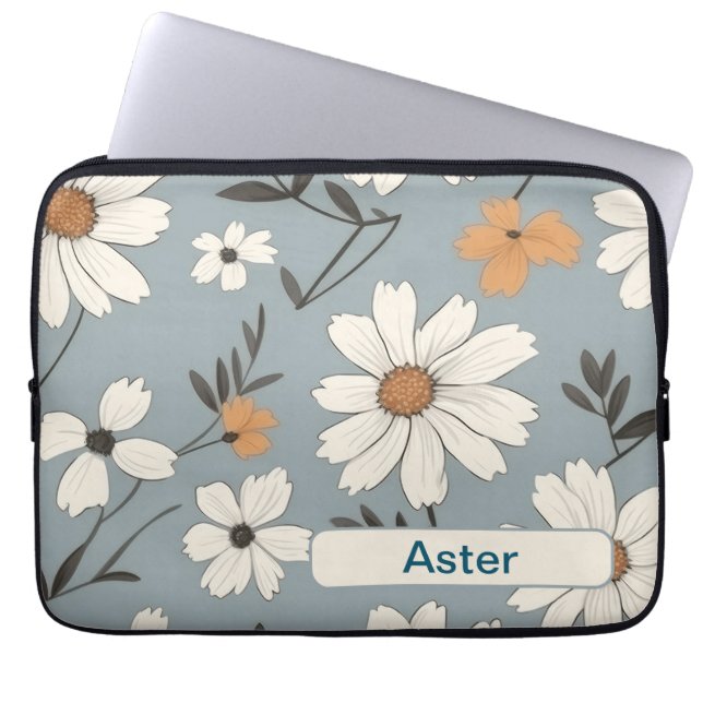 Flores retro 1 funda para portátil (Frente)
