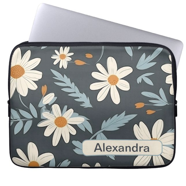 Flores retro 2 funda para portátil (Frente)