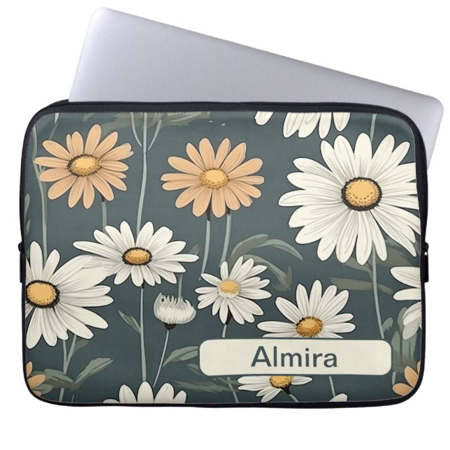 Flores retro 5 funda para portátil (Frente)