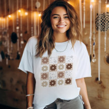 Flores retro camiseta atada