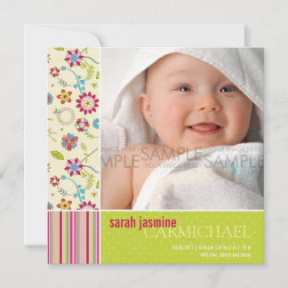 Flores retro ・ Invitación del bebé