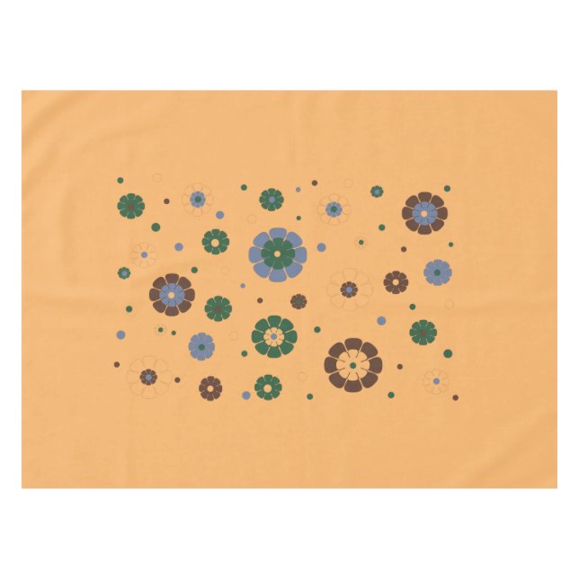 Flores retro manteles amarillos (Frente (Horizontal))