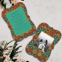 Flores Retro Marrón Verde Azul Rojo floral groovy 