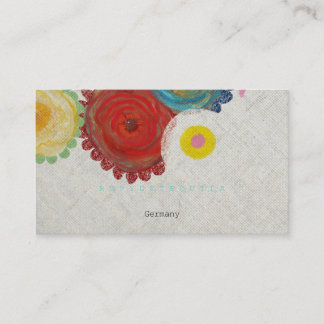 Flores retro - Tarjeta de visita
