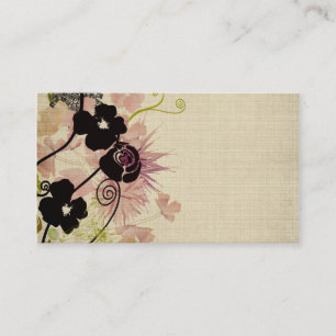 Flores retro - Tarjeta de visita