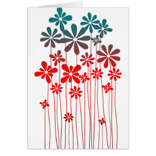 Flores retro verde azuladas