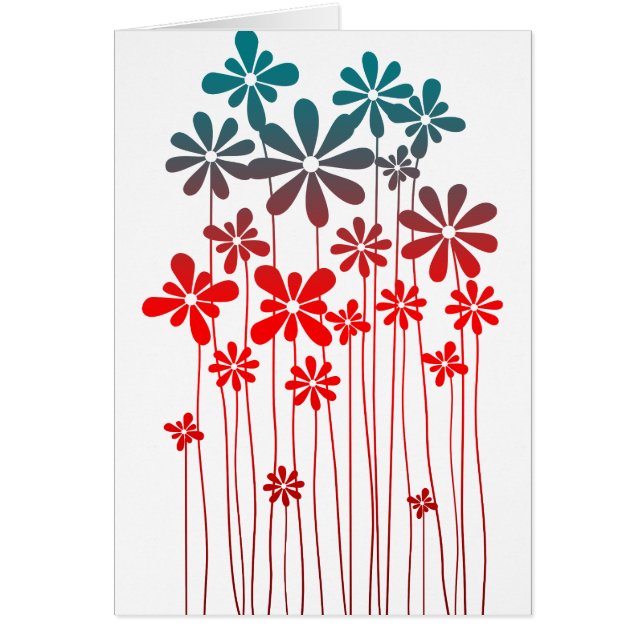 Flores retro verde azuladas (Frente)