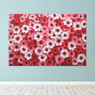 Flores Rojas, Blancas y Rosadas – Arte de Pared co