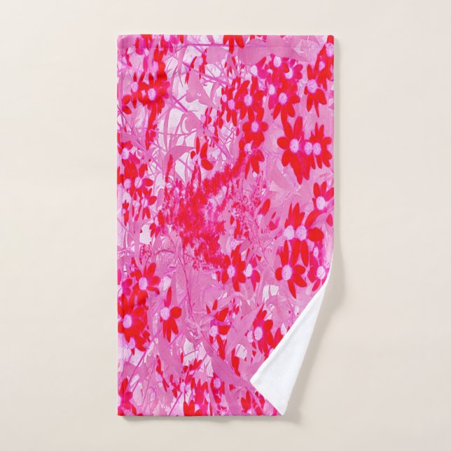 Flores Rojas Bonitas (Toalla de mano)