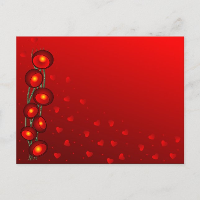 Flores rojas de la tarjeta del día de San Valentín (Anverso)