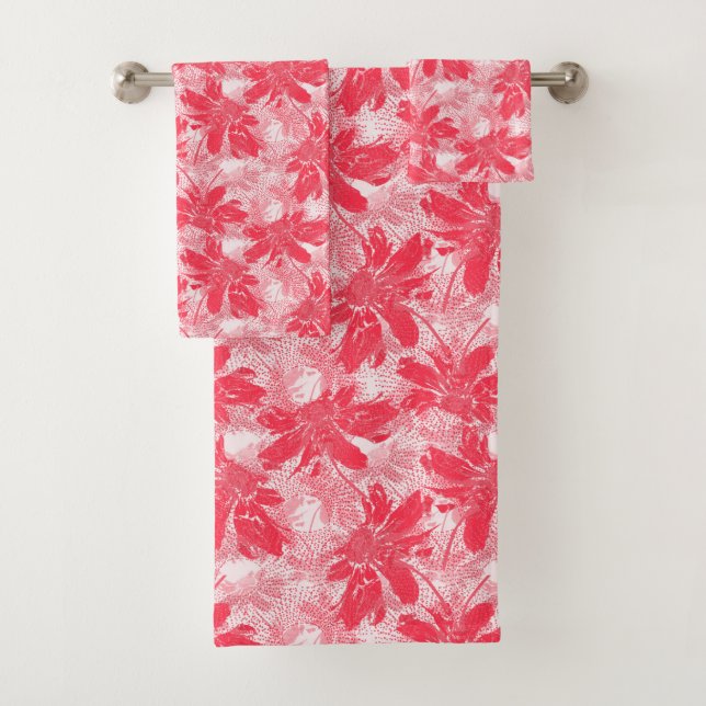 Flores rojas en blanco. (In situ)