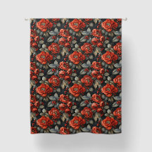 Flores rojas en negro