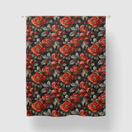 Flores rojas en negro