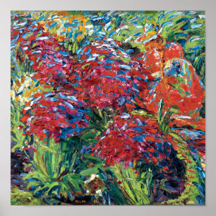Flores rojas expresionismo arte fino Emil Nolde