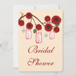Flores rojas Invitación a ducha de novias Mason Ja