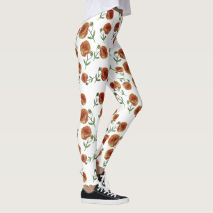 Flores rojas Leggings