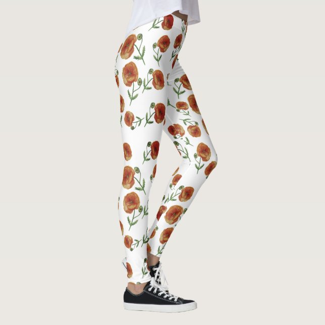 Flores rojas Leggings (Derecha)