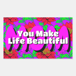 Flores rojas rosadas | Pegatinas elegantes para ma