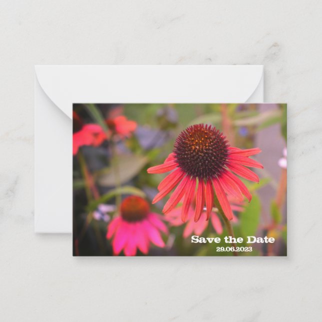 Flores rojas salvan la invitación de cumpleaños (Anverso)