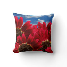 flores rojas tirando almohada