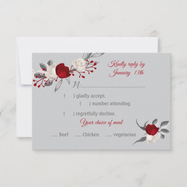 flores rojas y blancas respuesta de elección de co (Anverso)