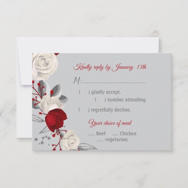 flores rojas y blancas respuesta de elección de co (Anverso)