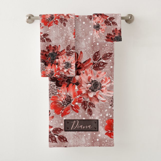 Flores rojas y burdeos. (In situ)