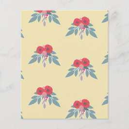 Flores rojas y hojas verdes en marrón