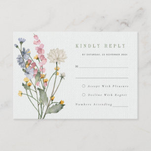 Flores románticas de verano pradera Boda Tarjeta R
