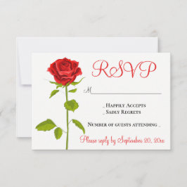 Flores románticas florales del Boda Rosa Rojo RSVP