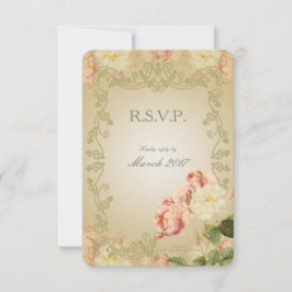 Flores románticas - Tarjeta RSVP