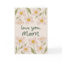 Flores rosa blandas tarjeta del día de la madre