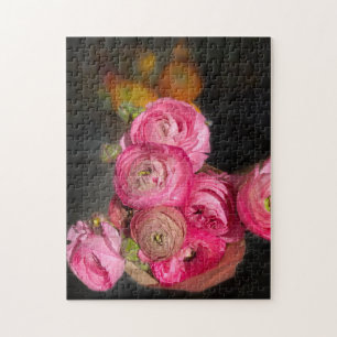 Flores rosa brillantes Rompecabezas