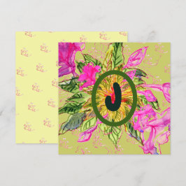 Flores rosa de balsam Bouquet & Carta