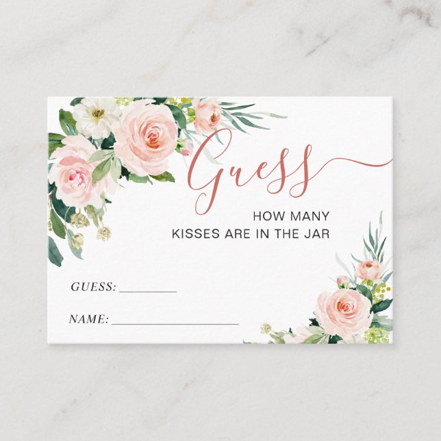 Flores rosa de Rubor adivinan cuántas tarjetas de  (Anverso)