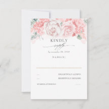 Flores rosa pastoral suave Boda RSVP