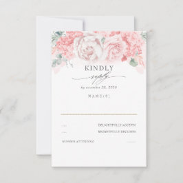 Flores rosa pastoral suave Boda RSVP