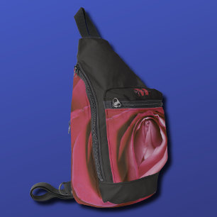 Flores rosa rosa rosa rosa floral bolsa de honda m