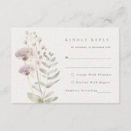 Flores rosa Rubor Boda Tarjeta RSVP