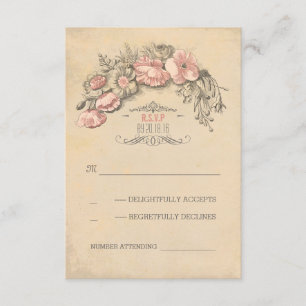 Flores rosa vintage corona boda moda RSVP