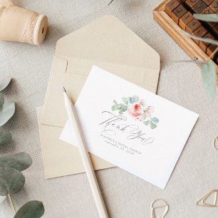 Flores rosadas Agradecimiento elegante para baby s
