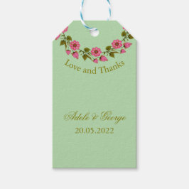 Flores rosadas | Boda Gracias Etiquetas De Regalo