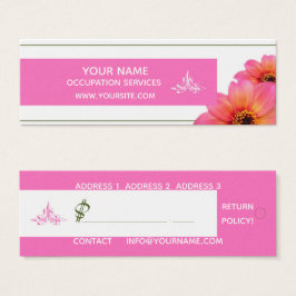 Flores rosadas calientes - Etiqueta de precio de m
