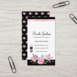 Flores rosadas de la tarjeta de visita el | con el