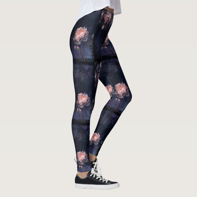 Flores rosadas de Peony Leggings (Derecha)