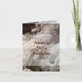 Flores rosadas Hydrangea postal de cumpleaños núme