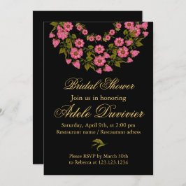 Flores rosadas | Invitación a la ducha de novia